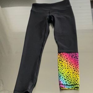 Zyia Rainbow Leopard Print Leggings Size 2